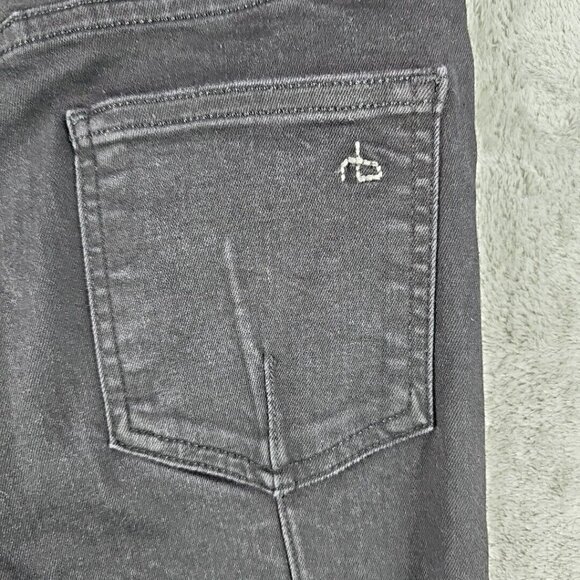 Rag & Bone Jeans Womens Size 26 Coated Black Skinny Ankle Zip Pintuck Stretch - Picture 4 of 11